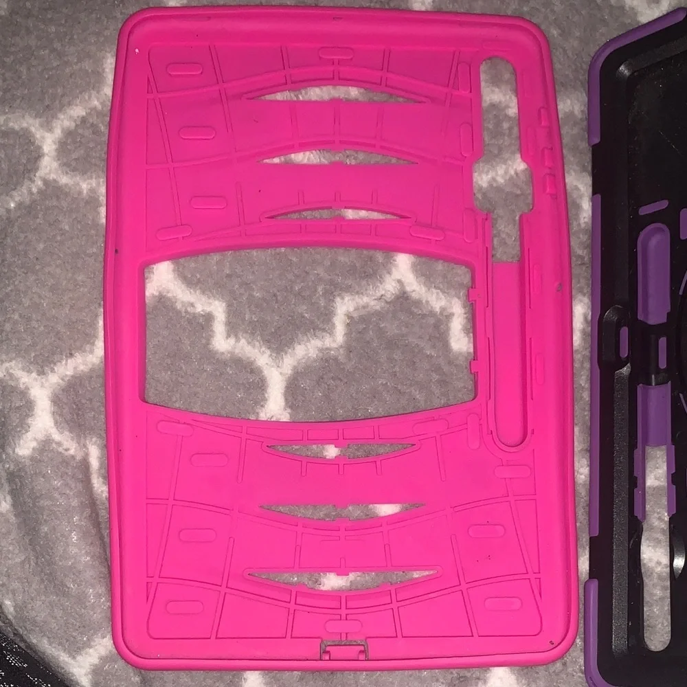 Pink and Black Tablet Case with Stand